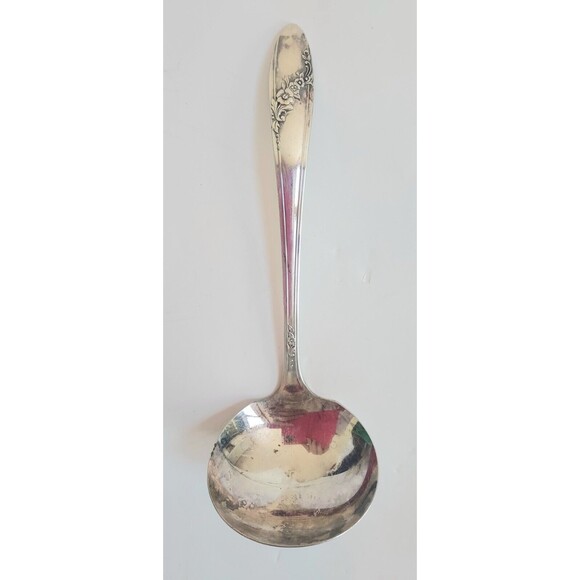 Vintage 1946 Oneida Tudor Plate Queen Bess Ladle Pie Server & 2 Serving Spoons - Picture 4 of 7